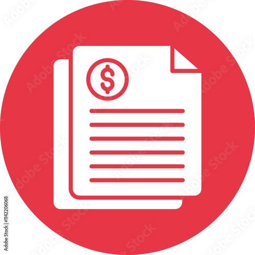 Expense Report glyph circle icon