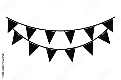 bunting black silhouette white background (1)