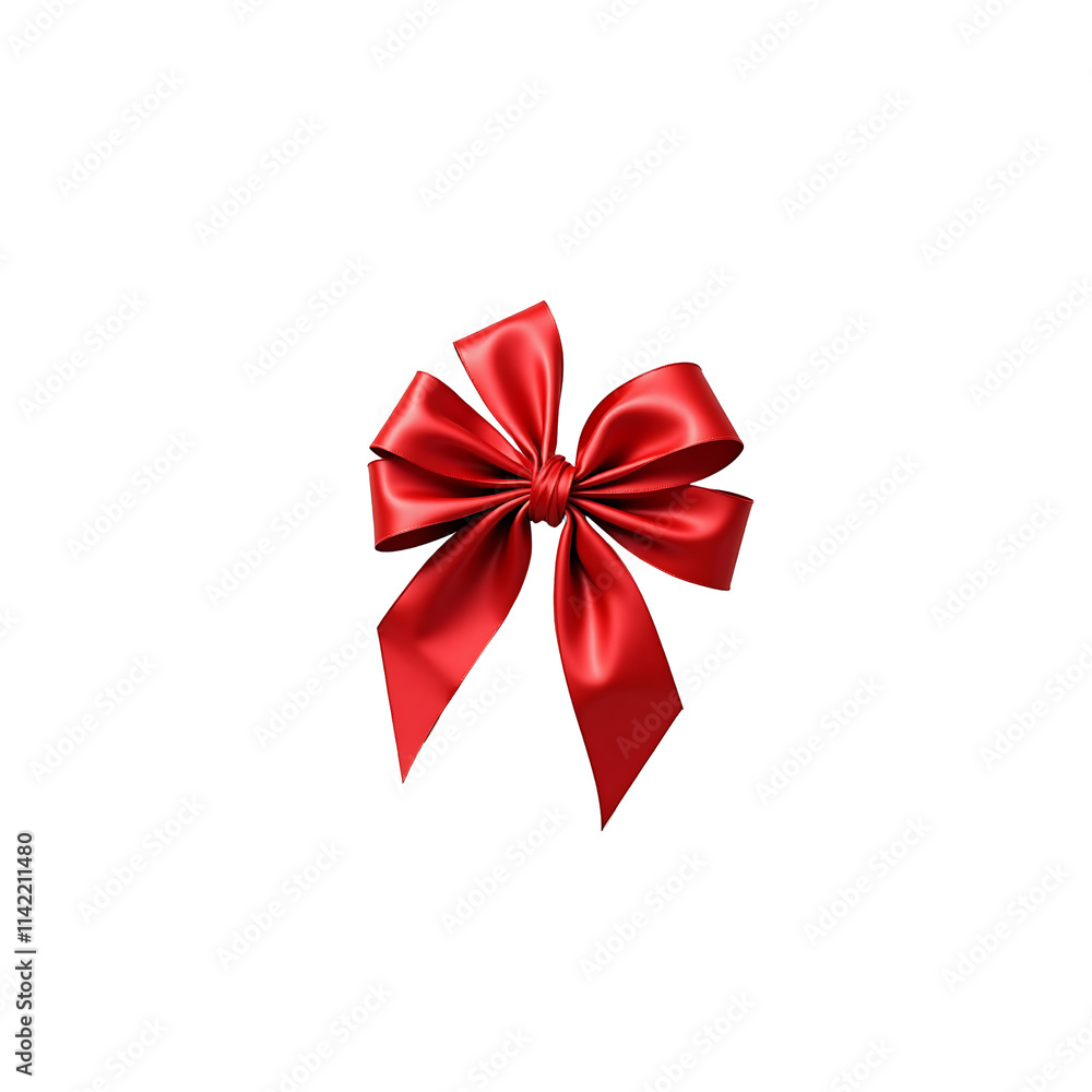 Red satin gift ribbon and bow isolated on transparent background, Christmas or birthday or Valentines Day holiday celebration, png Red satin gift ribbon and bow isolated on transparent background, Christmas or birthday or Valentines Day holiday celebration, png