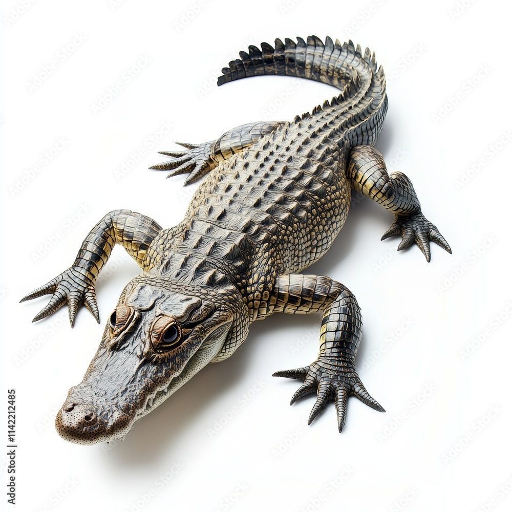 Naklejka premium crocodile isolated on white background