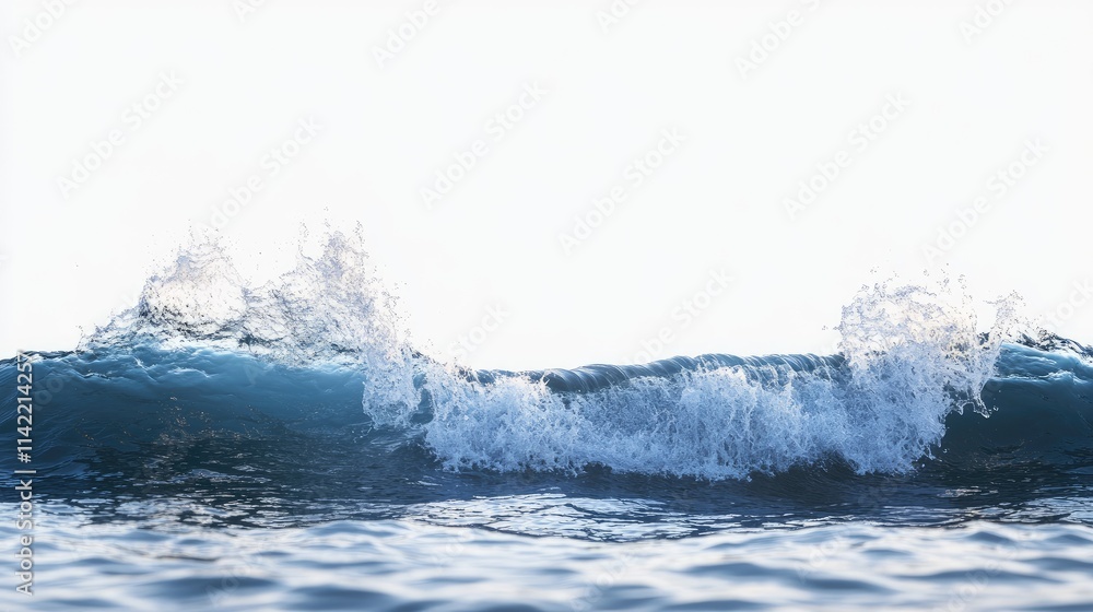 Obraz premium Serenity of Ocean Waves with Gentle Surf and Bright Sky