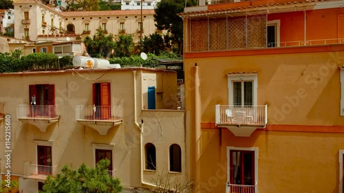Establishing shot of Positano, Campania, Italy, one the jewels of the Amalfi coast