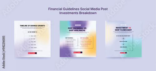 Colorful Online Financial Course Social Media Post Template, Financial Banner Design for Financial Advice Platforms