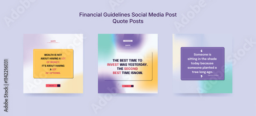 Colorful Online Financial Course Social Media Post Template, Financial Banner Design for Financial Advice Platforms