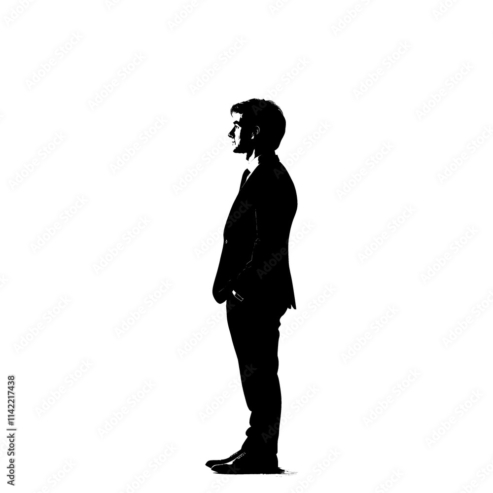 Man in suit, profile view. (1)