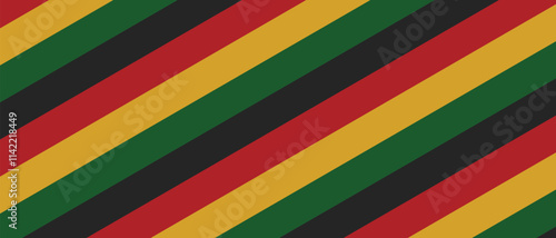 Background for Black History Month. Vector illustration in the colours of the African flag.