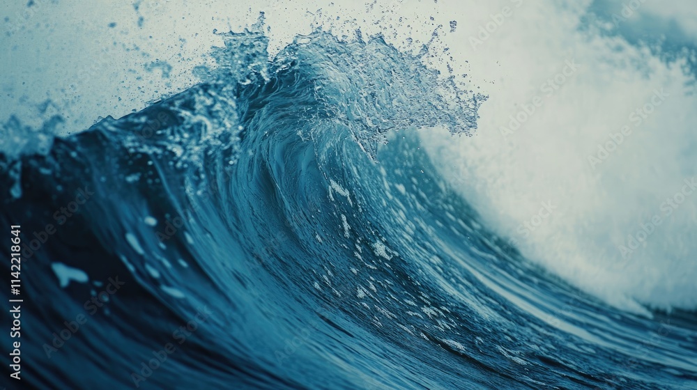 Dynamic Ocean Waves Crashing with Energy and Motion Near Shoreline Dynamic Ocean Waves Crashing with Energy and Motion Near Shoreline
