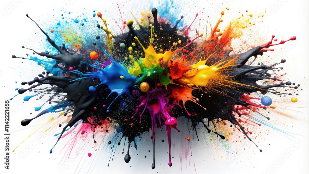 Black Ink Splatter on White Background – Grunge Graphic Art for Creative Projects and Design Elements Black Ink Splatter on White Background – Grunge Graphic Art for Creative Projects and Design Elements