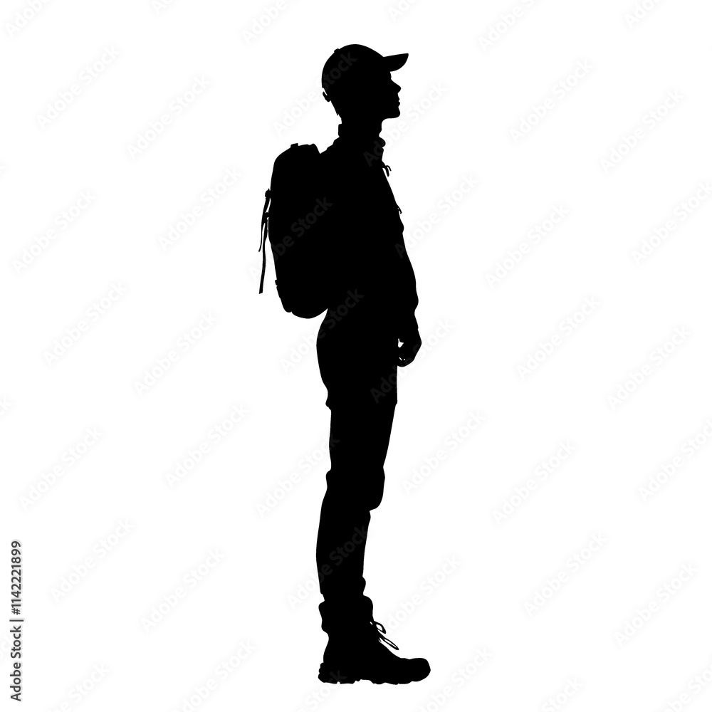 Silhouette of a hiker. Silhouette of a hiker.