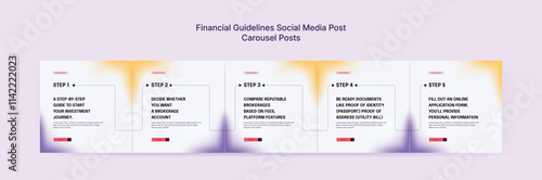 Colorful Online Financial Course Social Media Post Template, Financial Banner Design for Financial Advice Platforms