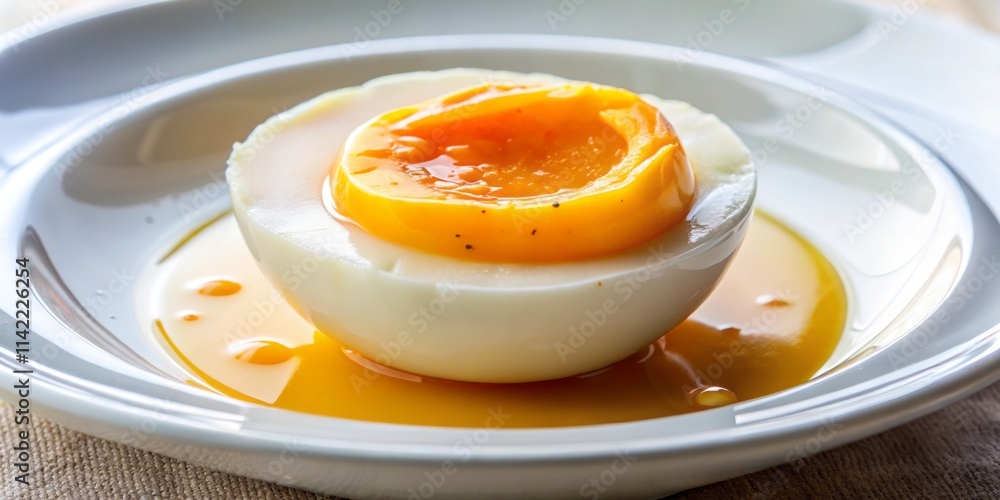 Perfect Poached Egg Breakfast: High-Resolution Close-Up Image Perfect Poached Egg Breakfast: High-Resolution Close-Up Image