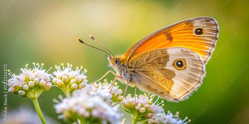 Small Heath Butterfly on Wildflower Close-Up Side View - Rule of Thirds Photography Small Heath Butterfly on Wildflower Close-Up Side View - Rule of Thirds Photography