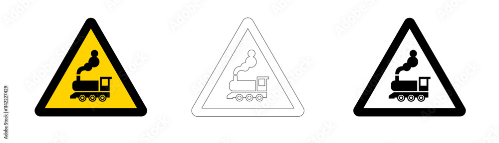 Railroad crossing danger signage. Vector format. Railroad crossing danger signage. Vector format.