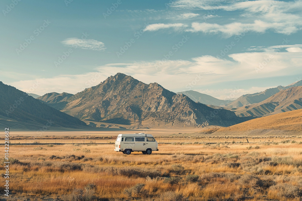 Holiday trip on large family motorhome for holiday in beautiful nature Holiday trip on large family motorhome for holiday in beautiful nature