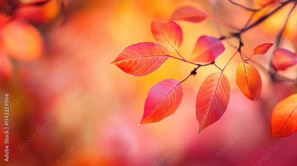 vibrant autumn leaves with blurred background showcasing warm seasonal colors and soft natural light for decorative or seasonal designs vibrant autumn leaves with blurred background showcasing warm seasonal colors and soft natural light for decorative or seasonal designs