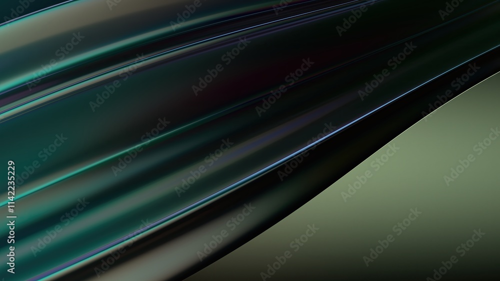 An abstract background featuring a twisted dark-hued chrome metal plate with elegant and modern curves, rendered in a contemporary art style. An abstract background featuring a twisted dark-hued chrome metal plate with elegant and modern curves, rendered in a contemporary art style.