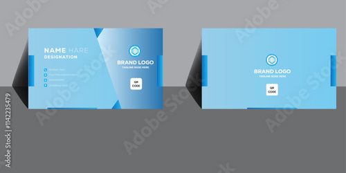 "Executive Blue Themed Business Card Design"