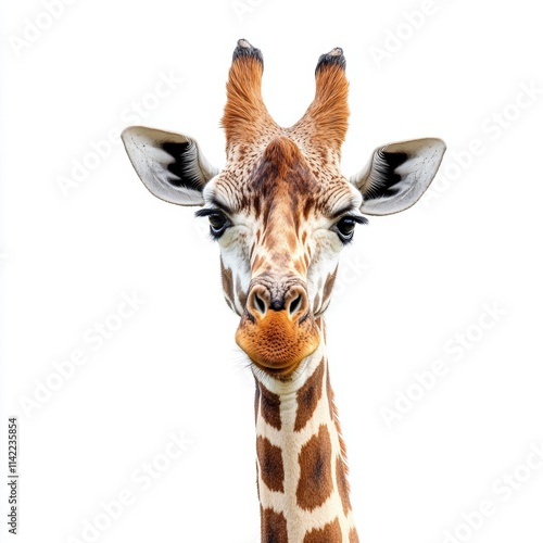 giraffe isolated on white background photo