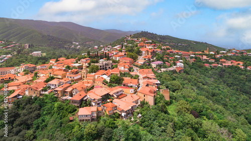 Obraz na płótnie Picturesque Sighnaghi town overlooking Alazani Valley in Georgia's Kakheti region w salonie