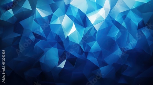 Abstract Blue Triangular Geometric Pattern Background