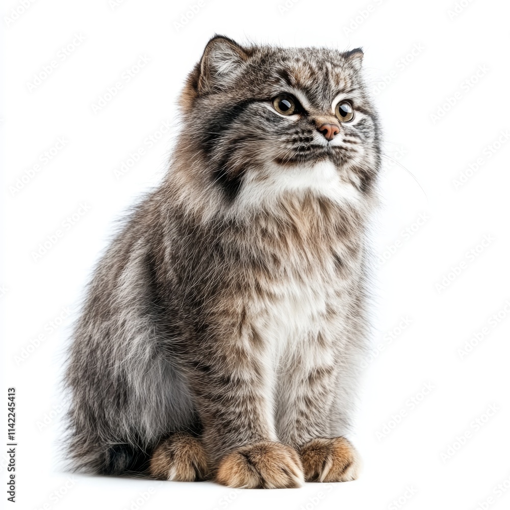 Obraz premium Manul isolated on white background