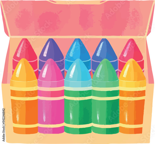 illustration of crayons perfect for a kid school or education theme