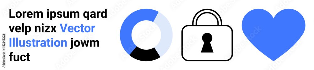 Circular progress chart, security lock, and heart in bold colors. Ideal for tech apps, data visualization, cybersecurity, love-related projects, social media brand identity web UI. Landing page Circular progress chart, security lock, and heart in bold colors. Ideal for tech apps, data visualization, cybersecurity, love-related projects, social media brand identity web UI. Landing page