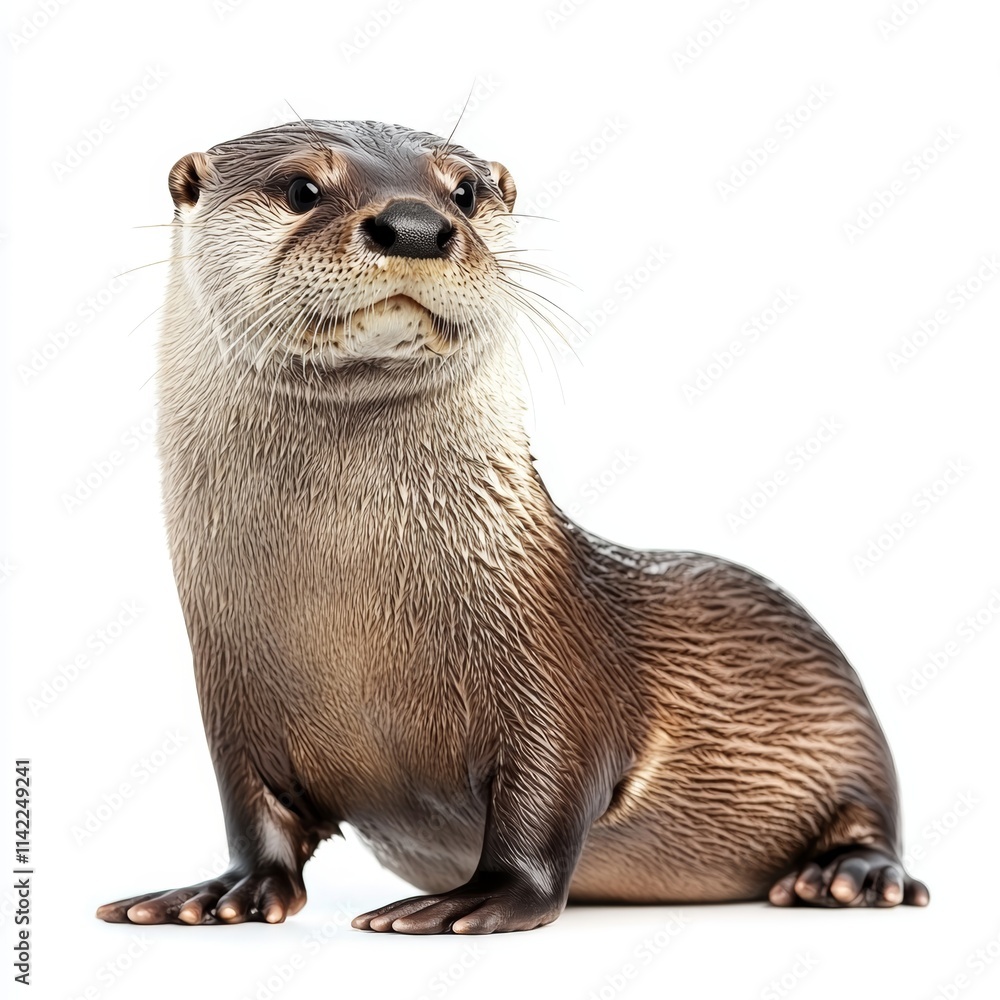 otter isolated on white background otter isolated on white background