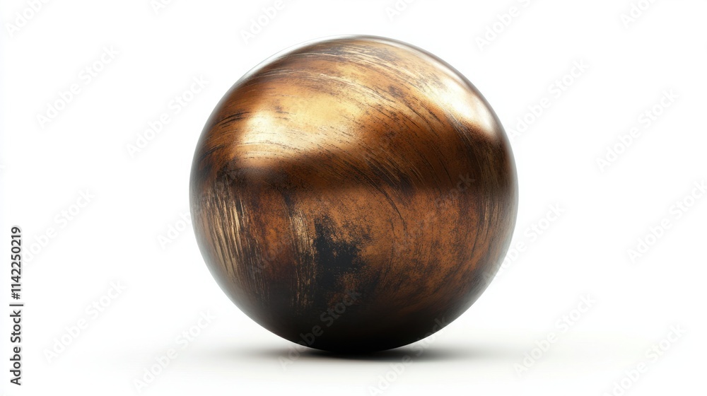 A metallic bowling ball in mid-roll, seconds before hitting the pins, creating tension and anticipation, isolated on white A metallic bowling ball in mid-roll, seconds before hitting the pins, creating tension and anticipation, isolated on white
