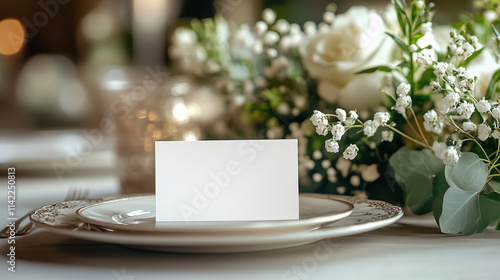 Table Place Setting Blank Menu Card Mockup