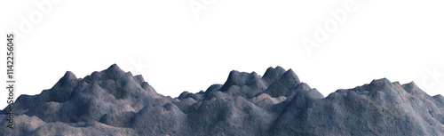 Bild auf Leinwand Grey alien planet surface, 3D space moon desert rocks background nature mountain dry hill landscape