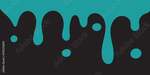 The paint is dripping. Vector illustration on transparent background. black paint is editable.