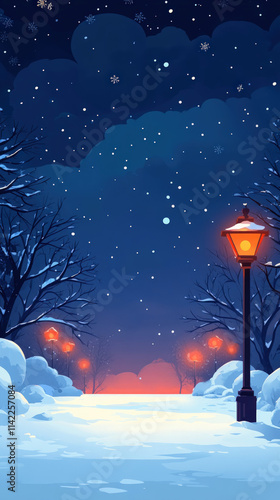 A serene winter landscape w...