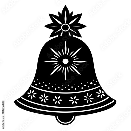 Christmas bell vector silhouette art illustration 