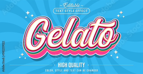 Editable text style effect - Gelato text style theme.