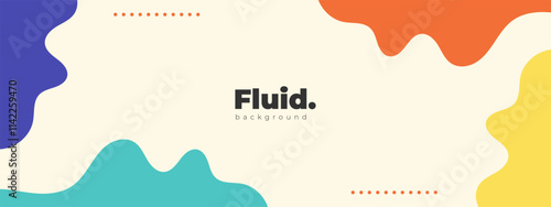 abstract colorful banner background with liquid shapes