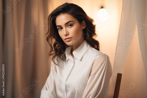 Elegant Model Woman Posing Gracefully photo