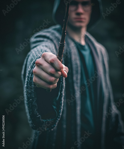 hand holding wand