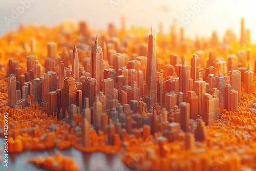 3d abstract city background
