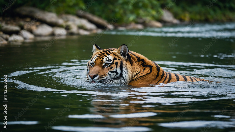 tiger in water tiger in water
