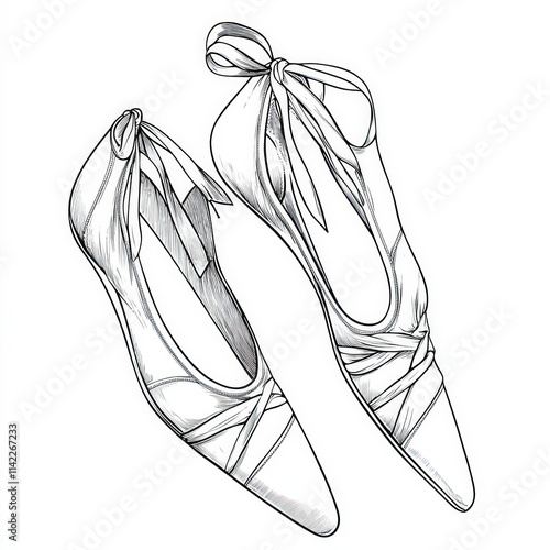 Ballet Shoes Silhouette, Bl...