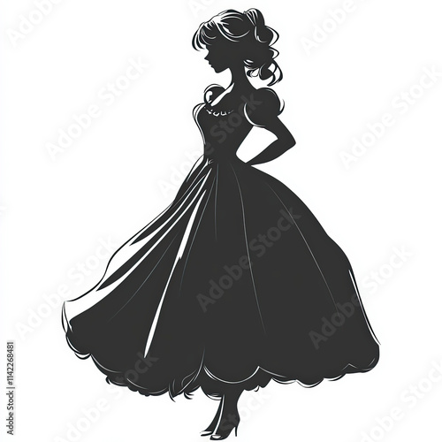Maid Silhouette, Black And ...