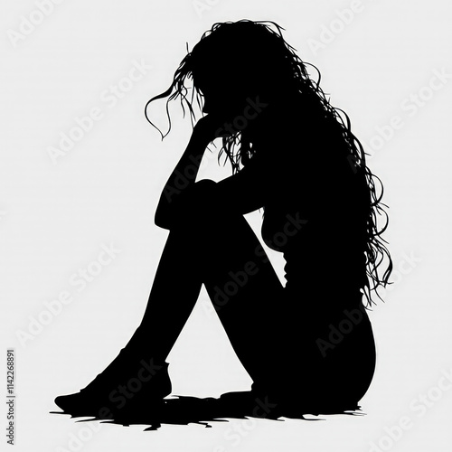 Person Sitting Side View Is...