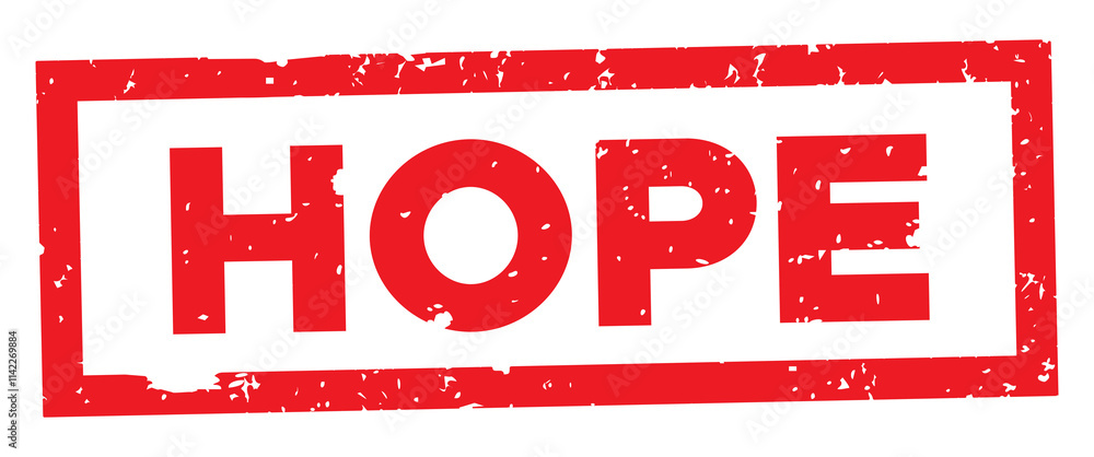 Word HOPE Stamped in Red Ink Illustration Word HOPE Stamped in Red Ink Illustration