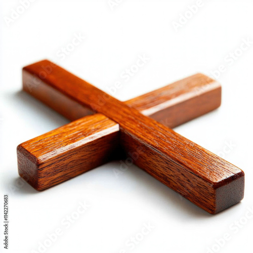 Wood Cross Isolated