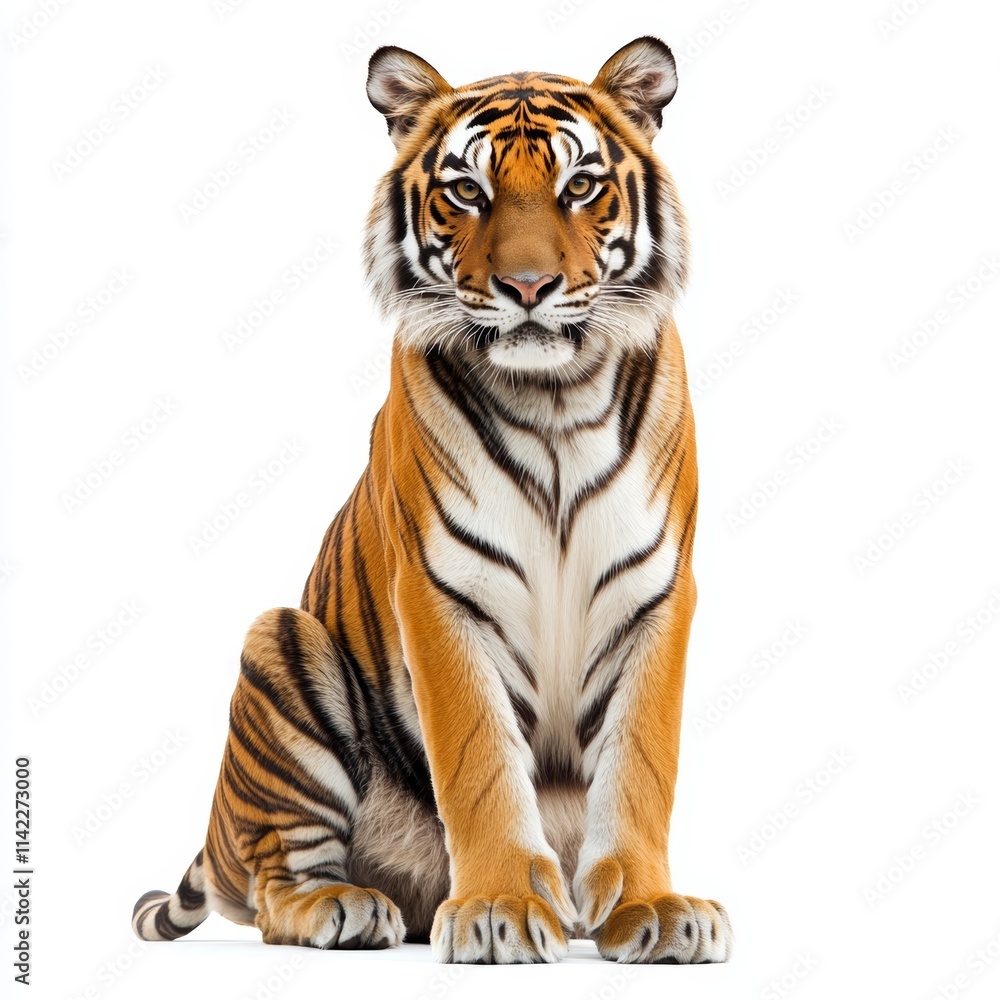 Naklejka premium tiger isolated on white background