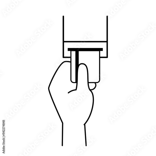 白いクレジットカードを精算機に差し込む