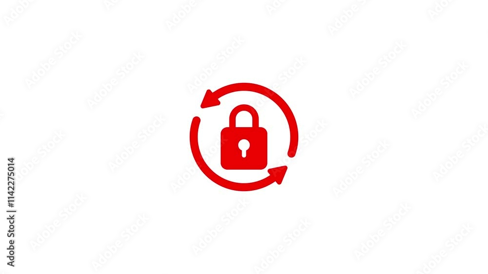 Lock with arrow moving glowing sign technology concept animation.digital security concept.rotating arrow with padlock animation. security concept lock reload icon animation. Lock with arrow moving glowing sign technology concept animation.digital security concept.rotating arrow with padlock animation. security concept lock reload icon animation.