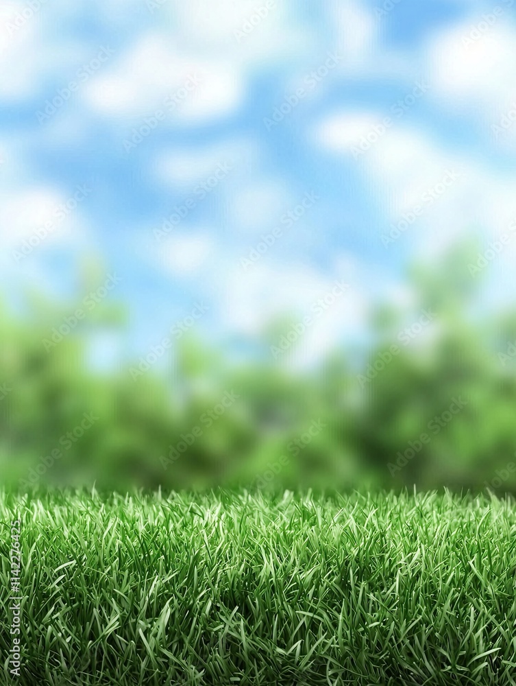 A lush green grass field under a bright blue sky, creating a serene and natural atmosphere. A lush green grass field under a bright blue sky, creating a serene and natural atmosphere.