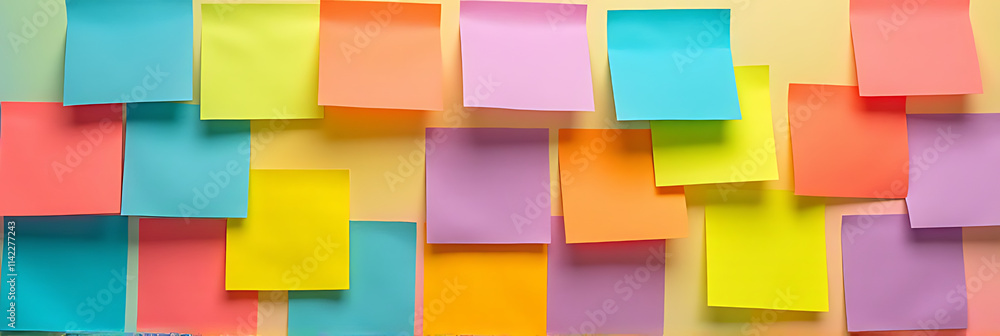 Vibrant team messaging takes place against a lively backdrop of colorful notepaper._00001_ Vibrant team messaging takes place against a lively backdrop of colorful notepaper._00001_